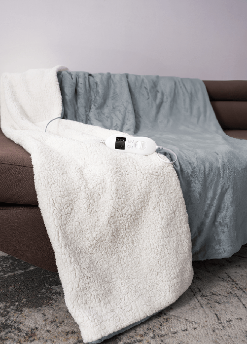 Plaid Termico Coperta Riscaldante Termocoperta Riscaldata Morbida Tinta Unita