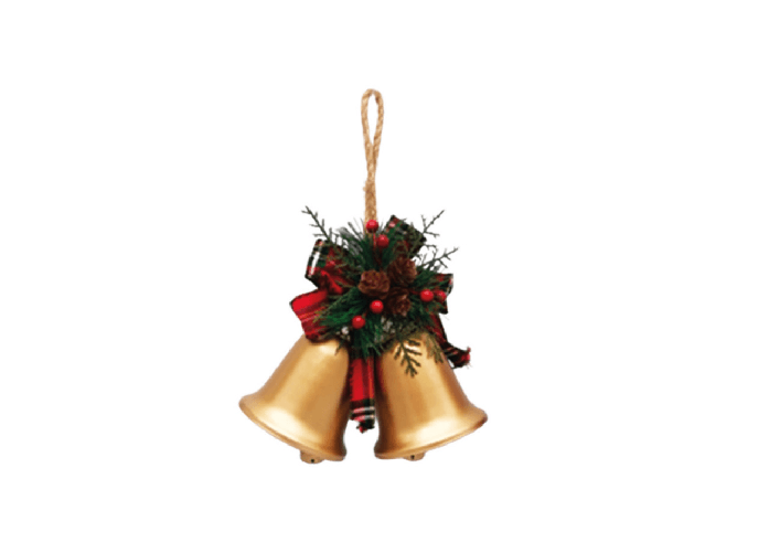 BIANCHERIAWEB Addobbi Albero Natale Coppia Campanelle Decorazioni Natalizie Da Appendere Colore Oro,Misura Campanelle