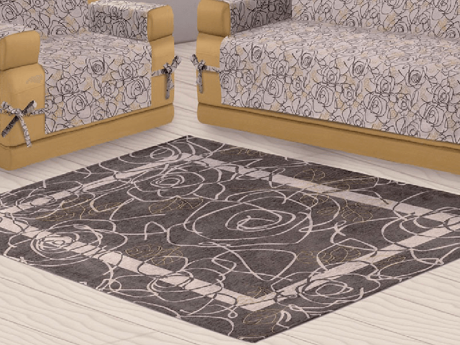 BIANCHERIAWEB Tappeto Velour Antiscivolo Modello Camelia By Suardi Colore Fango Rev.,Misura 140x195 cm