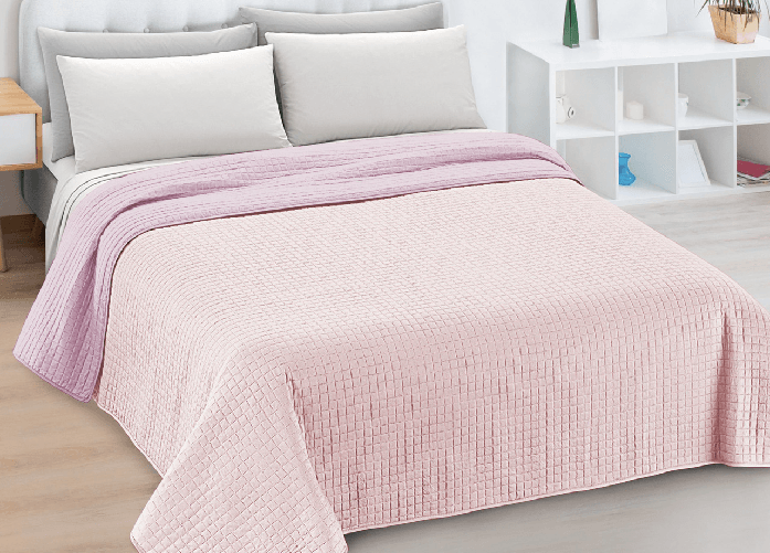 BIANCHERIAWEB Quilt Trapuntino Piumino Estivo Double Face 100gr/mq Microfibra Zefiro Colore Rosa-Cipria,Misura Singolo