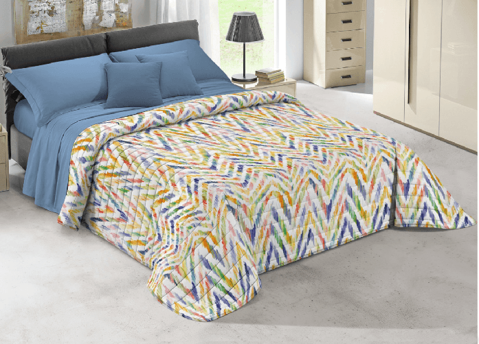 BIANCHERIAWEB Quilt Trapuntino Piumino Estivo 100gr/mq Microfibra Summer Zig Zag D10 Colore Zig Zag D10,Misura Matrimoniale