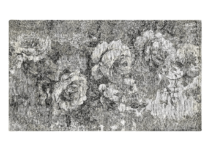BIANCHERIAWEB Tappeto Arredo Salotto Antiscivolo Scendiletto Camera Dis. Rose By Suardi Colore Grigio,Misura 65x110