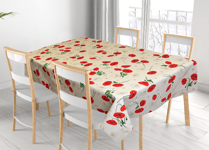 Tovaglia Per Salotto Cucina In Miros Misto Cotone Made In Italy Papaveri RP