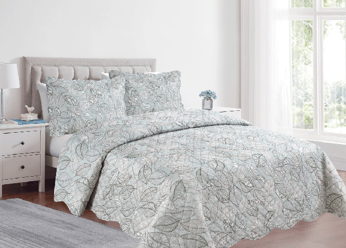 BIANCHERIAWEB Copriletto Trapuntato Quilt Estivo Piumino 100gr/mq Disegno Pinsonic Linfa Colore Linfa,Misura Matrimoniale