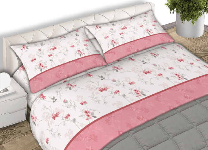 BIANCHERIAWEB Completo Lenzuola Matrimoniale 100% Cotone Made Italy Disegno Jenny CN Colore Rosa,Misura Matrimoniale