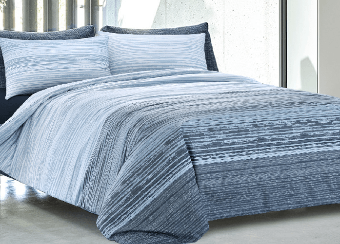 BIANCHERIAWEB Completo Lenzuola Letto 100% Cotone Made In Italy Disegno Padel Colore Blu,Misura Matrimoniale