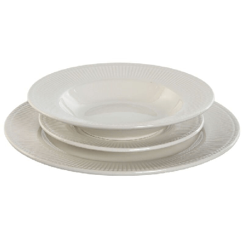 Home ESPRIT Servizio di Piatti Home ESPRIT Bianco Porcellana Righe 27 x 27 x 2 cm 18 Pezzi
