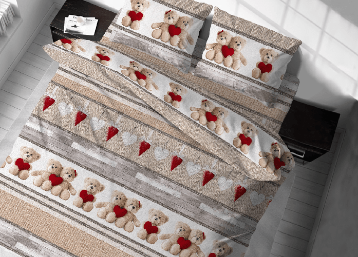 Copritrapunta Sacco Per Trapunta 100% Cotone Disegno Orsetti