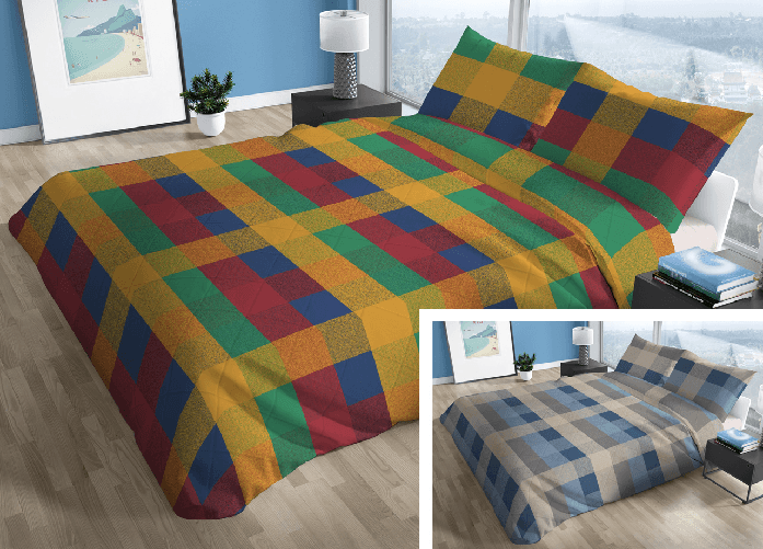 BIANCHERIAWEB Trapunta Piumone Invernale 300gr Cotone Made Italy Disegno Scotland Colore Azzurro,Misura Piazza E Mezza