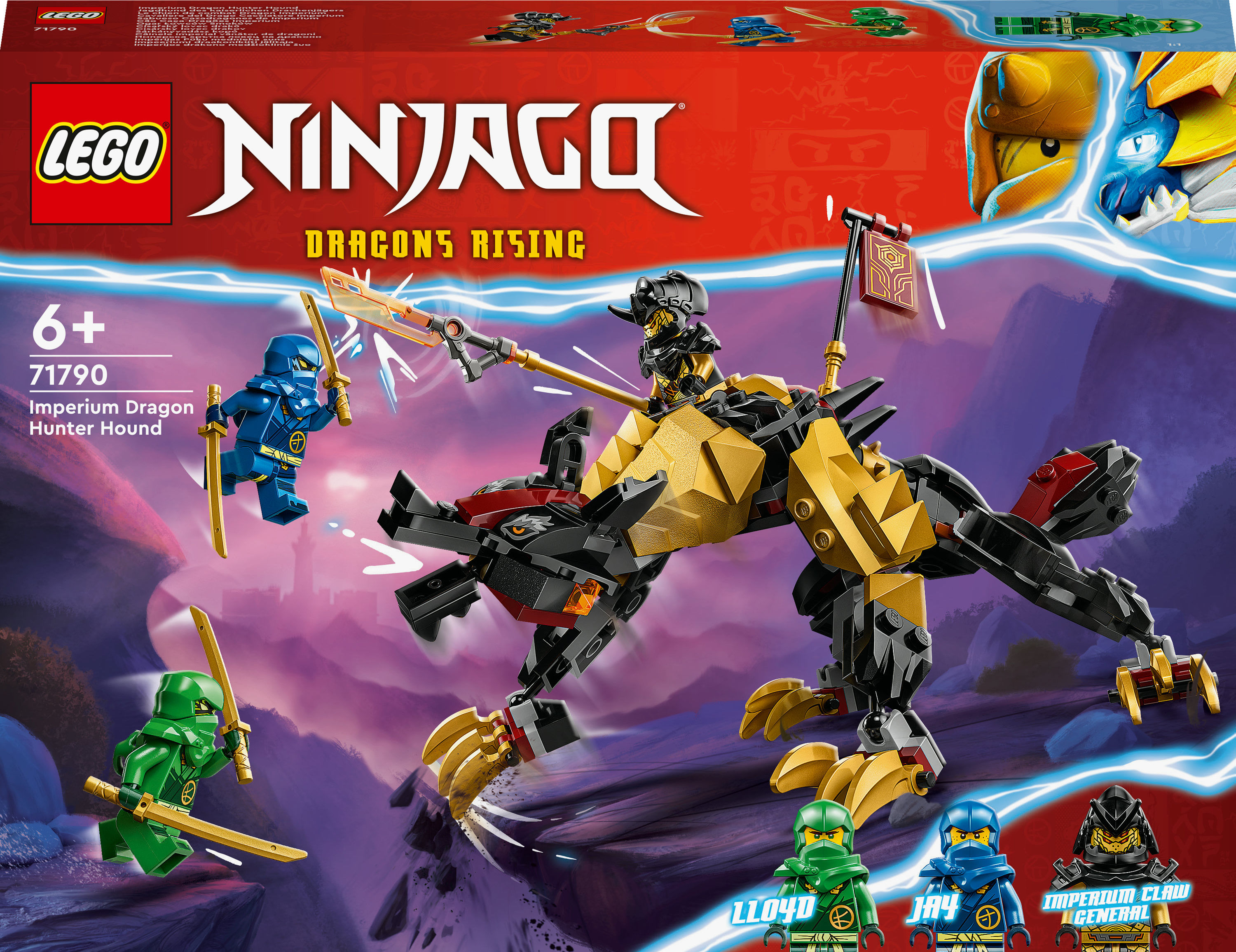 LEGO NINJAGO 71790 Cavaliere del Drago Cacciatore Imperium, Mostro Giocattolo con 3 Minifigure LEGO Cavaliere del Drago Cacciatore Imperium