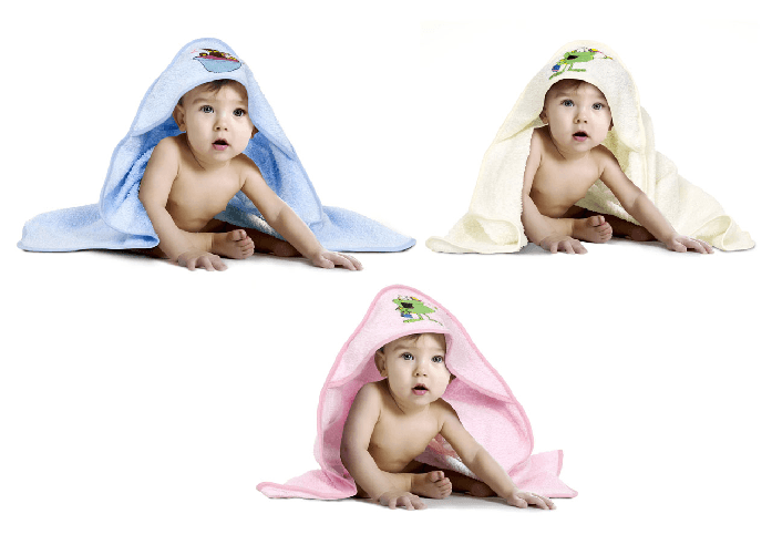 BIANCHERIAWEB Accappatoio Baby Triangolo In 100% Cotone Colore Beige,Misura Accappatoio