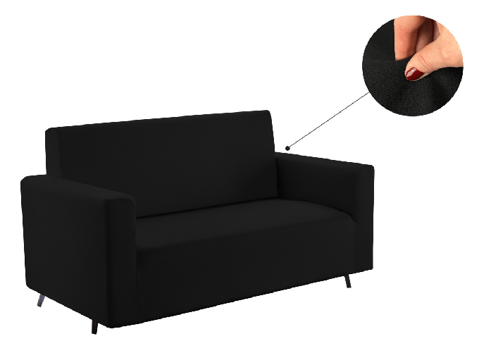 Copridivano Tinta Unita Elasticizzato Antimacchia Modello Sagomato Colore Nero