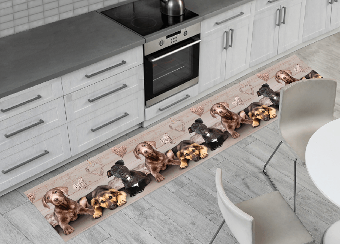 Tappeto Passatoia Antiscivolo Con Stampa Digitale Disegno Lupetti