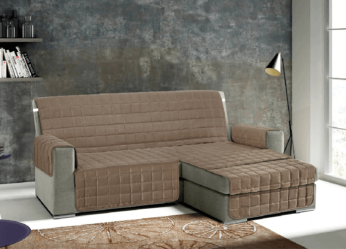 BIANCHERIAWEB Copridivano Per Divani Con Penisola Modello Join Colore Marrone Colore Marrone,Misura 290 cm