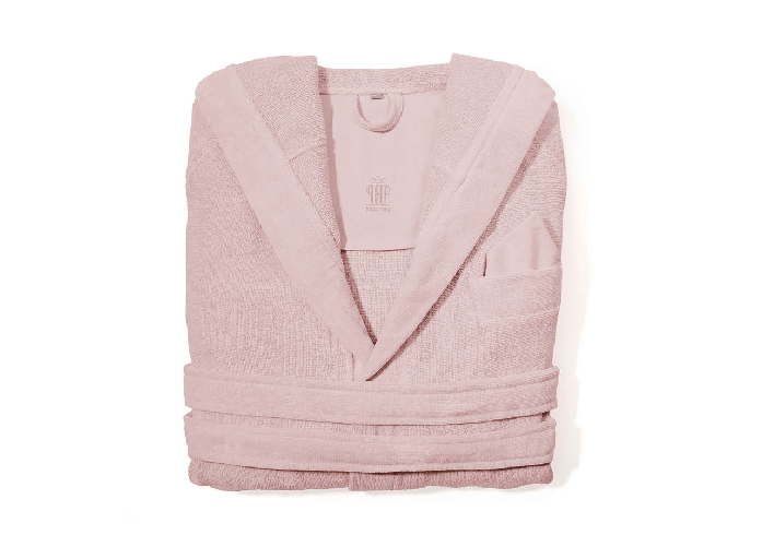 BIANCHERIAWEB Accappatoio Con Cappuccio E Tasche In Spugna Mod. Joy Tinta Unita Rosa Colore Rosa,Misura M-L
