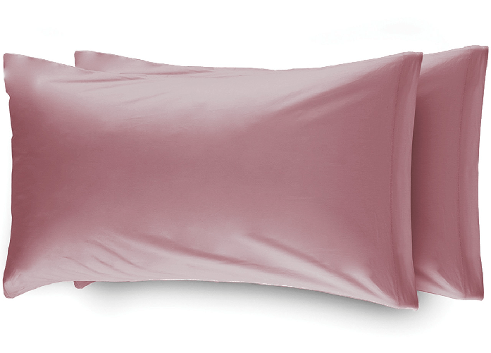 BIANCHERIAWEB Coppia Federe Per Camper Roulotte Con Patella 100% Cotone Tinta Unita Colore Rosa,Misura Federe