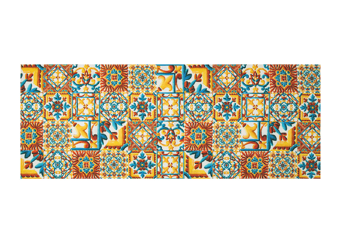 Tappeto Cucina Antiscivolo Stampa Digitale Emozioni Fantasie Maiolica Marina