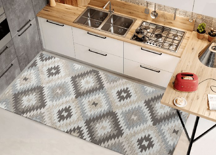 Tappeto Passatoia Cucina Corsia Retro Antiscivolo Disegno Avana Colore Tortora By Suardi