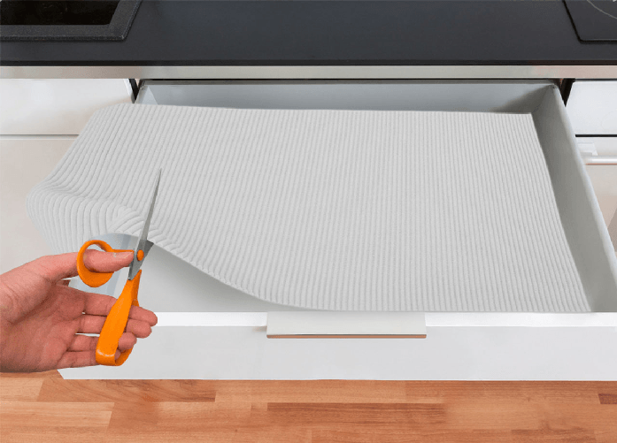 BIANCHERIAWEB Tappetino Gommato Antiscivolo Multiuso Per Cassetti e Superfici Colore Bianco Colore Bianco,Misura 65x200cm