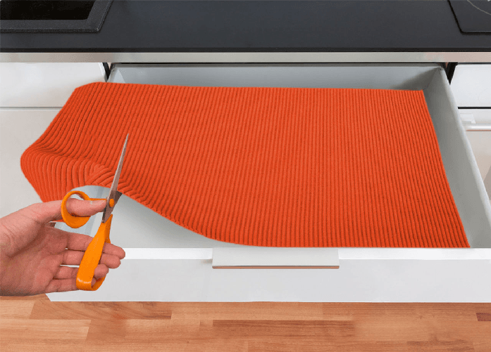 BIANCHERIAWEB Tappetino Gommato Antiscivolo Multiuso Per Cassetti e Superfici Colore Arancio Colore Arancio,Misura 65x200cm