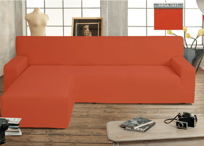 BIANCHERIAWEB Copridivano Genius Con Penisola Chaise Longue Modello Swing Colore Siena Colore Siena,Misura Sinistra