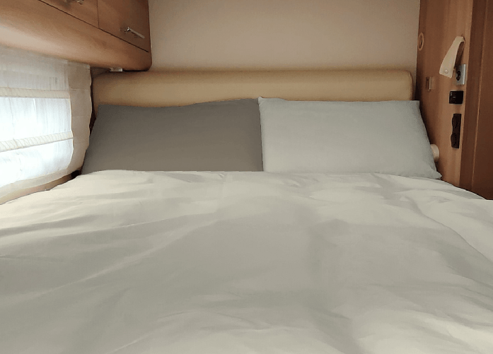 BIANCHERIAWEB Sacco Copripiumino Camper Roulotte 100% Cotone PERSONALIZZABILE Tinta Unita Double Face Colore Panna-Tortora,Misura Matrimoniale