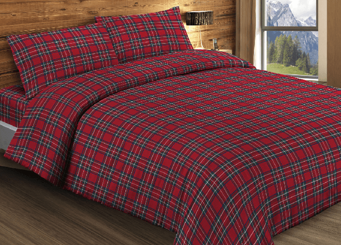 BIANCHERIAWEB Sacco Copripiumino In 100% Cotone Disegno Scozzese Kilt G.I Colore Scozzese,Misura Piazza E Mezza