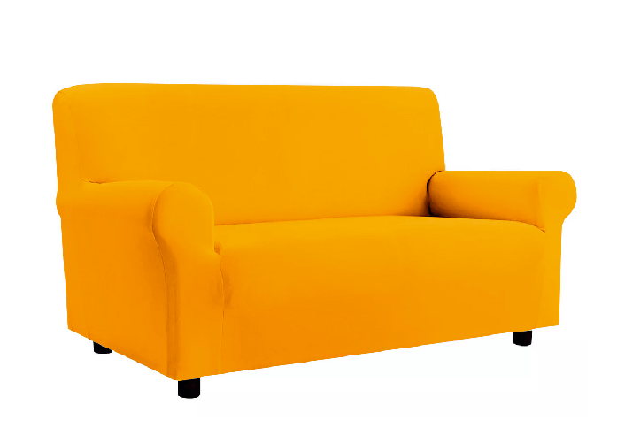 Copridivano Elasticizzato Antimacchia Modello Zeno Colore Arancio