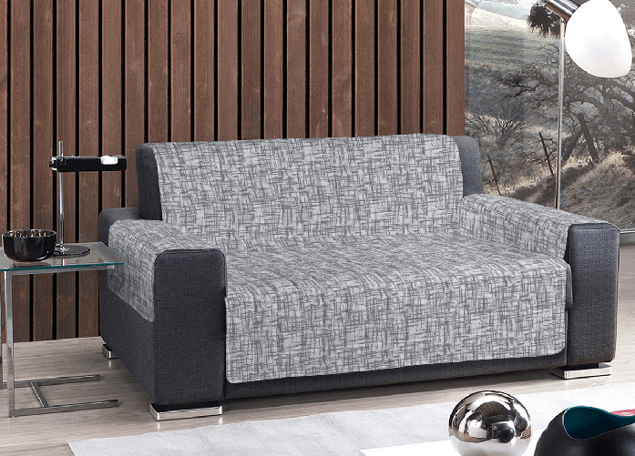 BIANCHERIAWEB Copridivano Trapuntato Antimacchia Disegno Reticolo Colore Grigio Colore Grigio,Misura 2 Posti