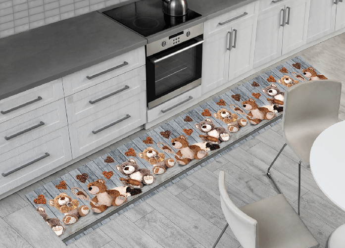 Tappeto Passatoia Antiscivolo Con Stampa Digitale Disegno Orsacchiotti