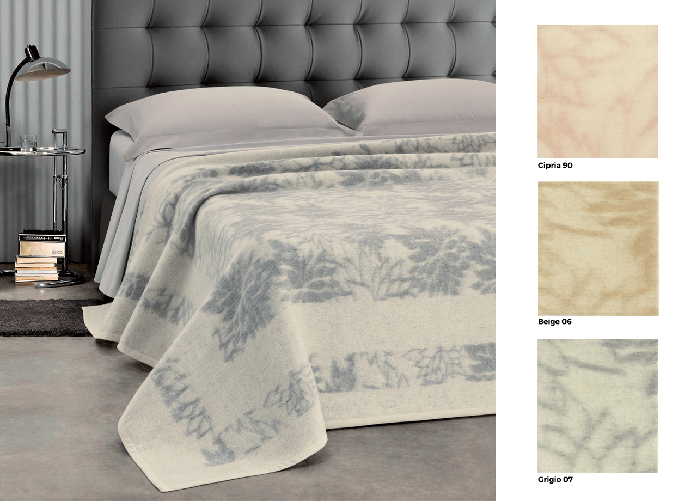 BIANCHERIAWEB Coperta Jacquard in Misto Lana Modello Ellis Colore Cipria 90,Misura 1 Piazza