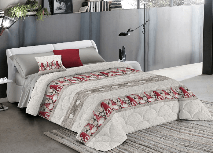 Trapunta Piumone Invernale Linea Pensieri Delicati Disegno Gnomi