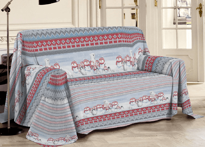 Telo Arredo Multiuso Linea Pensieri Delicati In Cotone Disegno Inverno Polare