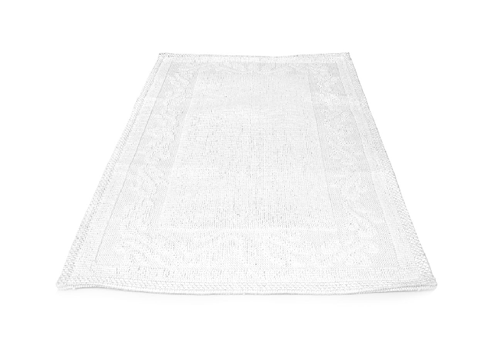 BIANCHERIAWEB Tappeto Casa Bagno/Cucina Cotone Tinta Unita Disegno Annette Colore Bianco Colore Bianco,Misura 120x180