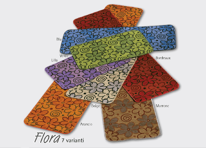 BIANCHERIAWEB Tappeto Antiscivolo da Cucina Modello Flora Colore Arancio,Misura 55x120 cm