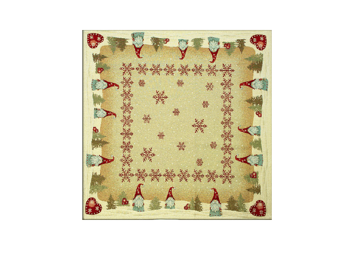 BIANCHERIAWEB Tovaglia Natale Centrino Runner Tavolo Centrotavola Natalizio Gnomo Cuore 1063 Colore Gnomo Cuore,Misura 45x140