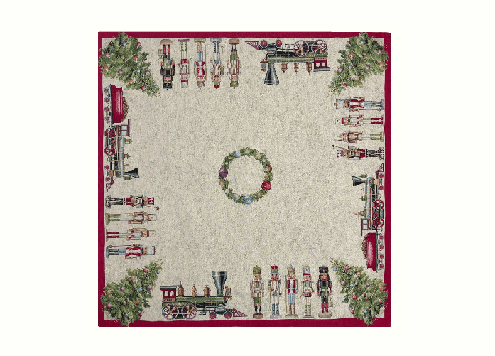 BIANCHERIAWEB Tovaglia Natale Centrino Runner Centrotavola Natalizio Gobelin Soldatino 1324 Colore Soldatino,Misura 45x140