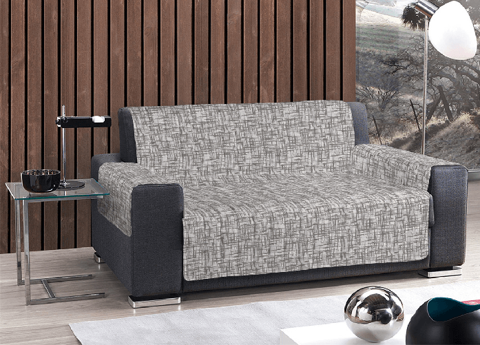 Copridivano Trapuntato Antimacchia Disegno Reticolo Colore Tortora