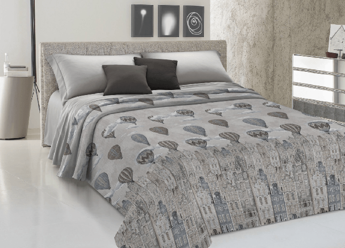 Copriletto Piquet Primavera Estate 100% Cotone Disegno Volare