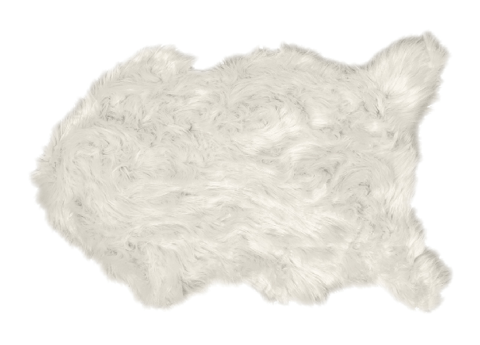 BIANCHERIAWEB Tappeto Peloso In Pelliccia Ecologica Sagomato Modello Stoccolma Varie Misure Colore Avorio,Misura 130x150cm