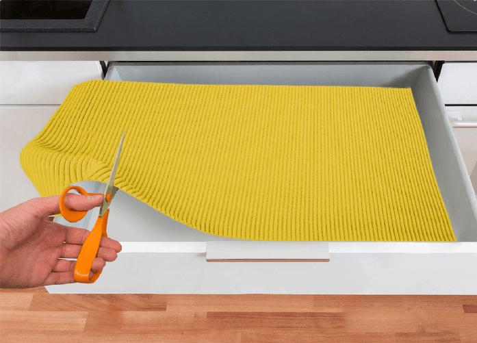 BIANCHERIAWEB Tappetino Gommato Antiscivolo Multiuso Per Cassetti e Superfici Colore Giallo Colore Giallo,Misura 65x200cm