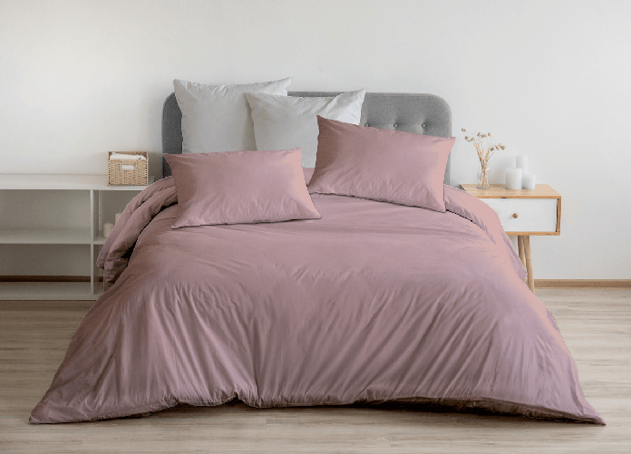 BIANCHERIAWEB Sacco Copripiumino In 100% Cotone Percalle Made In Italy In Tinta Unita Vari Colori Colore Rosa,Misura Matrimoniale