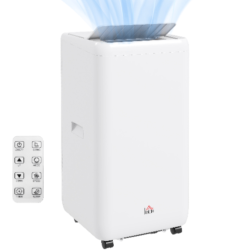 HOMCOM Condizionatore Portatile 1250W con 5 Modalità e Timer 24h, 35.5x35x70 cm, Bianco