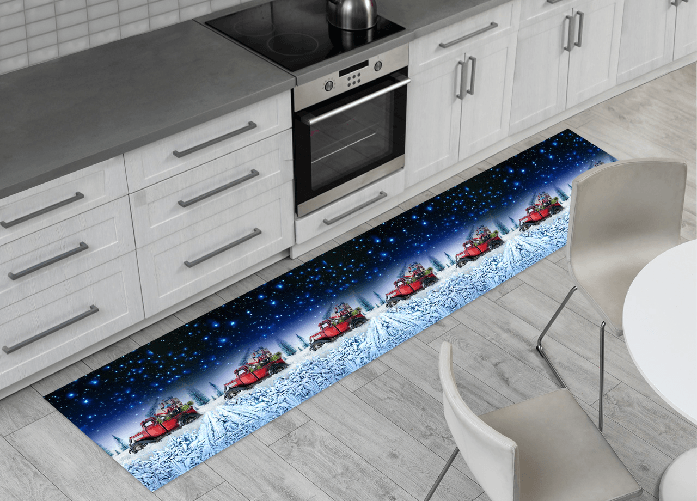 Tappeto Passatoia Cucina Antiscivolo Sottolavello Digitale Natale Pickup Present