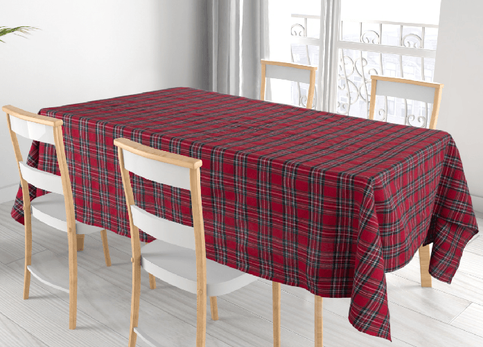 BIANCHERIAWEB Tovaglia Cucina Soggiorno Misto Cotone Fantasia Tinto In Filo Tartan Con Lurex Colore Tartan,Misura 140x320cm