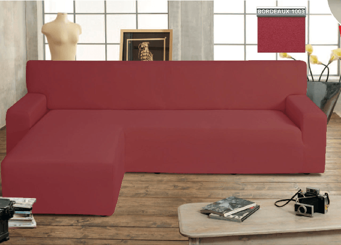 BIANCHERIAWEB Copridivano Genius Con Penisola Chaise Longue Modello Swing Colore Bordeaux Colore Bordeaux,Misura Sinistra
