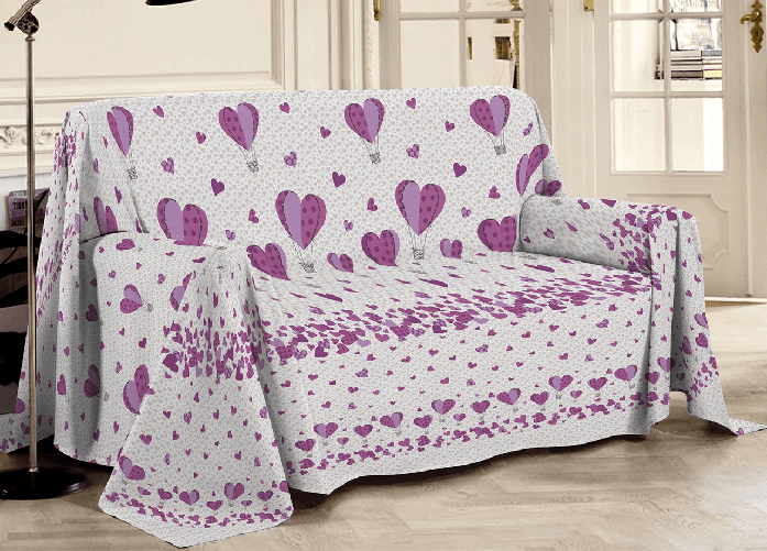 Telo Arredo Linea Pensieri Delicati In Cotone Disegno Mongolfiera Colore Glicine
