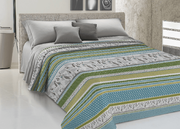 Copriletto Piquet Primavera Estate 100% Cotone Disegno Bau Bau