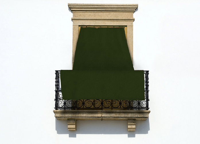 BIANCHERIAWEB Tenda Da Sole A Caduta Per Esterno Balcone Casa Telo Ombra Modello Tinta Unita Colore Verde,Misura 145x250