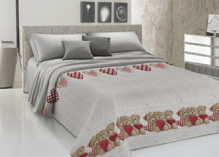 Copriletto Piquet Primavera Estate 100% Cotone Disegno New Orsetti